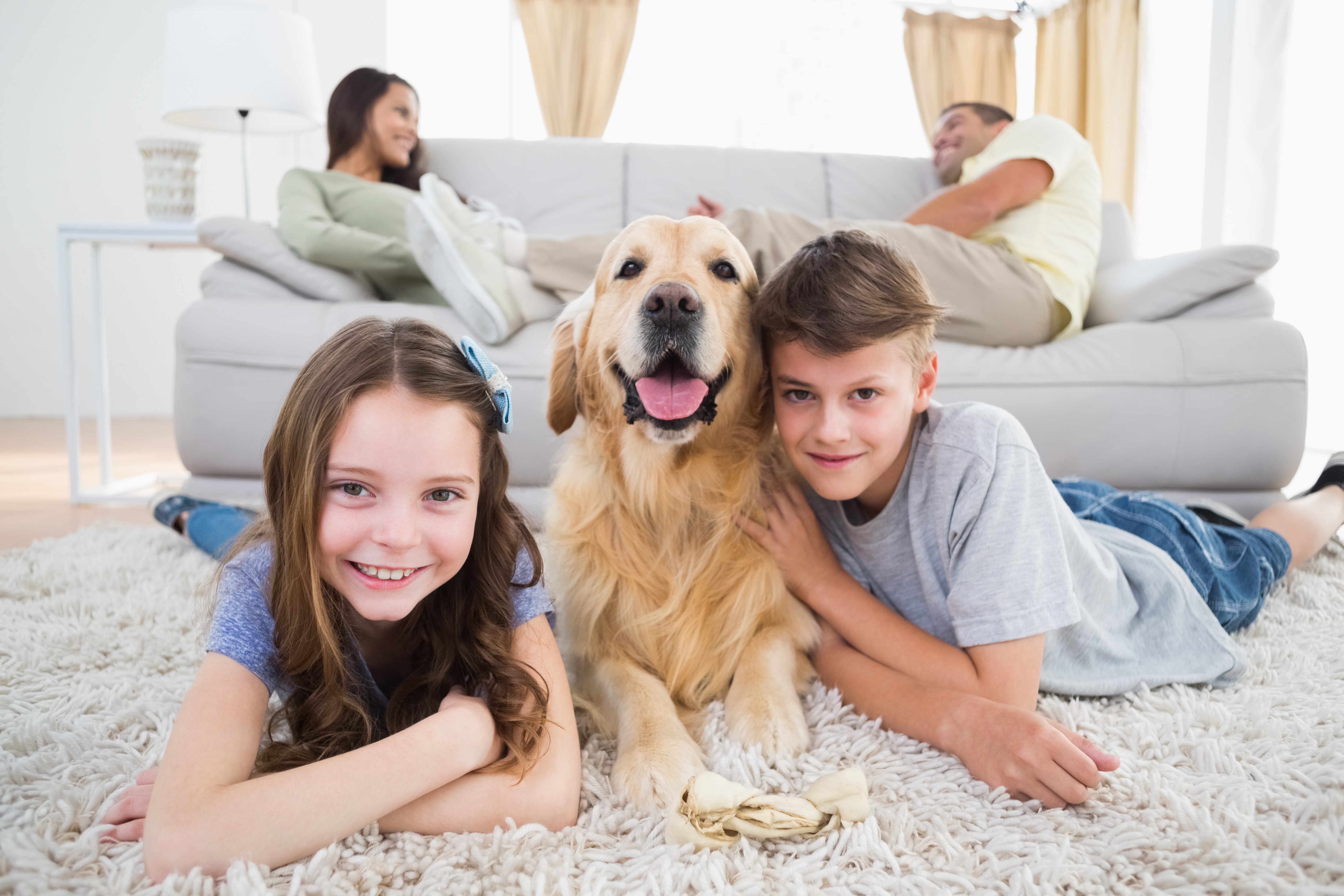 Family with dog